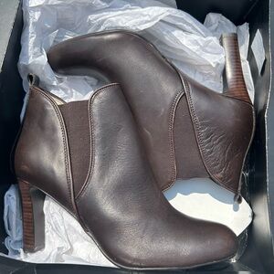 Elegant Brown Leather Ankle Boots